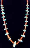 Branch Coral & Turquoise Nugget Bead Necklace
