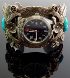 Very Large Sterling Silver & Turquoise Watch Cuff