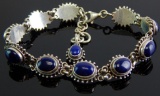 Sterling Silver & Lapis Gemstone Bracelet