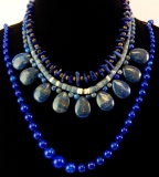 Group of Lapis & Blue Stone Bead Necklaces