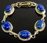 Sterling Silver & Lapis Gemstone Bracelet