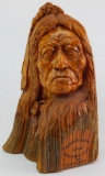 Carved Bust of Thunderhawk - Signed by G. Bergeron