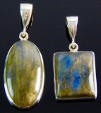 Pair of Labradorite & Sterling Silver Pendants