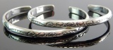 Pair of Sterling Silver Cuff Bangle Bracelets