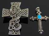 Pair of Sterling Silver Cross Pendants