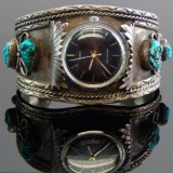 Large Sterling Silver & Turquoise Watch Cuff