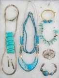 Faux Turquoise Costume Jewelry Lot