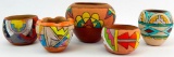 Lot of 5 : Colorful Earthenware Pots