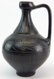 Black -on - Black Pottery : Handled Vessel