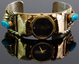 Gold Filled over Sterling Navajo Watch Cuff