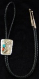 Sterling Silver Turquoise & Coral Bolo Tie