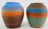 Lot of 2 : Miniature Cut-back Vases - Signed