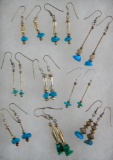 Group of Silver & Turquoise Earrings