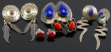 Sterling Silver Lapis/Coral Earrings Lot