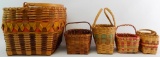 Lot of 5: Multicolor Handled Baskets