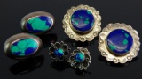 Lot of 3 Pairs : Sterling Silver and Azurite Earrings