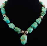 Unmarked Turquoise Nugget Necklace