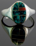 Sterling Silver and Turquoise Inlay Ring