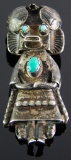 Silver and Turquoise Kachina Pendant