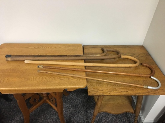 Group of 5 : Vintage Wooden Walking Canes