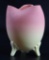 Satin Glass Peachblow Crimped Rim Vase