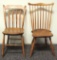 Group of 2 Antique Pine Chairs