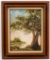 Landscape of Trees and Spanish Moss : Framed Original Oil on Canvas by 