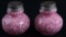 Vintage Pair of Pink Cased Victorian Pattern Glass 