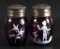 Painted Cranberry Thumbprint Salt and Pepper Shakers
