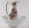 Antique Maddock & Co. Ironstone Rose Pitcher and Wash Bowl
