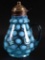 Blue Opalescent Coin Spot Glass Syrup Pitcher