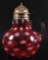 Antique Cranberry Opalescent Coin Dot Syrup Pitcher