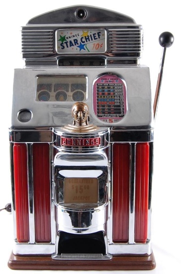 Beautiful Antique Jennings Star Chief 10 cent Light Up Slot Machine