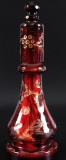 Antique Ruby Flash Oil Lamp with Snuffer