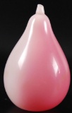 Antique Blown Pink and White Glass Pear