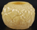 Antique Yellow Cased Glass Toothpick Holder with Daisy Design