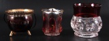 Group of 3 : Ruby Flash Toothpick Holders