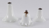 Group of 3 Antique Milk Glass Smoke Bells