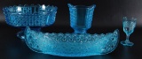 Group of 4 : Blue Glass Items