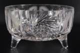 Antique Footed Smooth Top Cut Glass Bowl