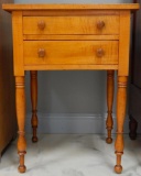 Antique Tiger Maple Two-Drawer Night Stand
