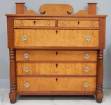 Antique Tiger Maple Empire Chest of Drawers