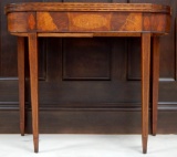 Antique Inlaid Mahogany Twist-top Games/Side Table