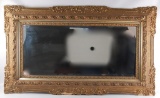 Antique Beveled Glass Mirror with Ornate Gilded Plaster Frame