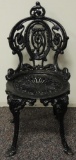 Antique Painted Black Cast Iron Chair