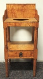 Antique Tiger Maple Wash Stand with Drawer