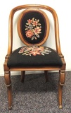Antique Chair with Needlepoint Seat and Back