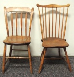 Group of 2 Antique Pine Chairs