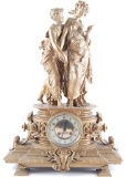 Antique J. Cameron and Son Gilt Over Bronze Mantle Clock