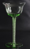 Green Air Twist (Steuben-style) Wedding Toast Glass
